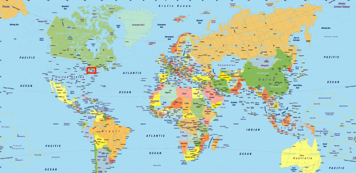 多伦多的世界地图