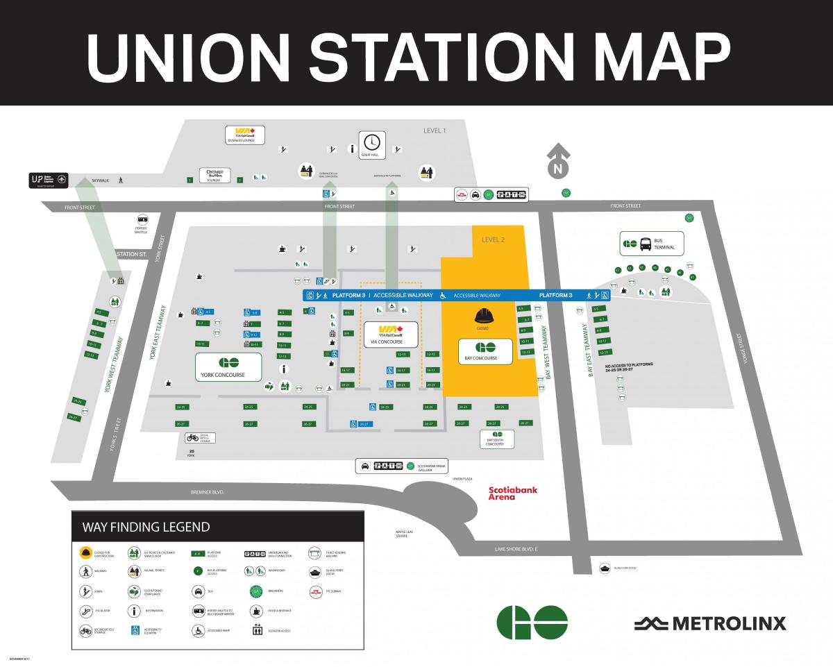联合车站多伦多地图