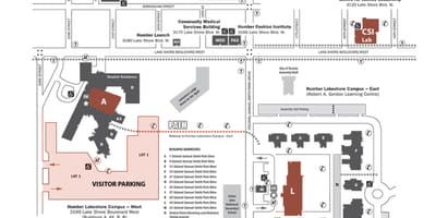 Humber大学湖边的校园地图