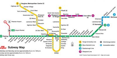 多伦多地铁线的地图