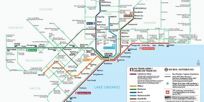 多伦多的公共交通地图