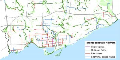 多伦多的自行车的地图